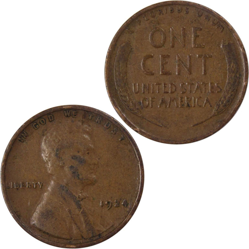 1924 Lincoln Wheat Cent VF Very Fine Bronze Penny 1c Coin Collectible - Lincoln Cent - Profile Coins &amp; Collectibles