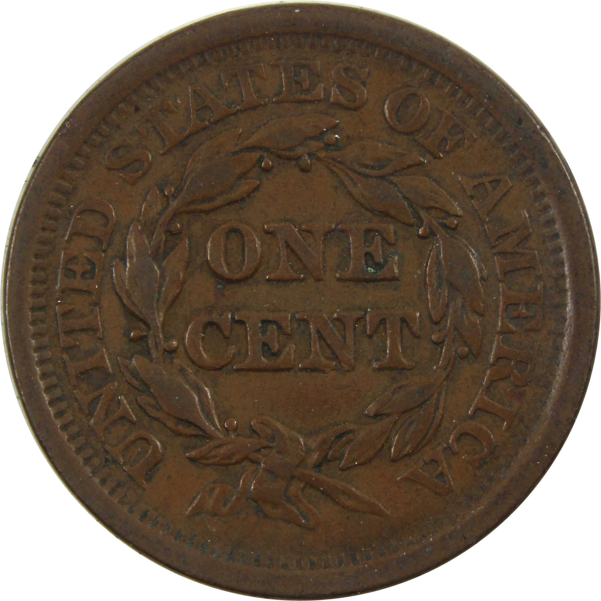 1852 Braided Hair Large Cent AU About Unc Copper Penny SKU:I4722