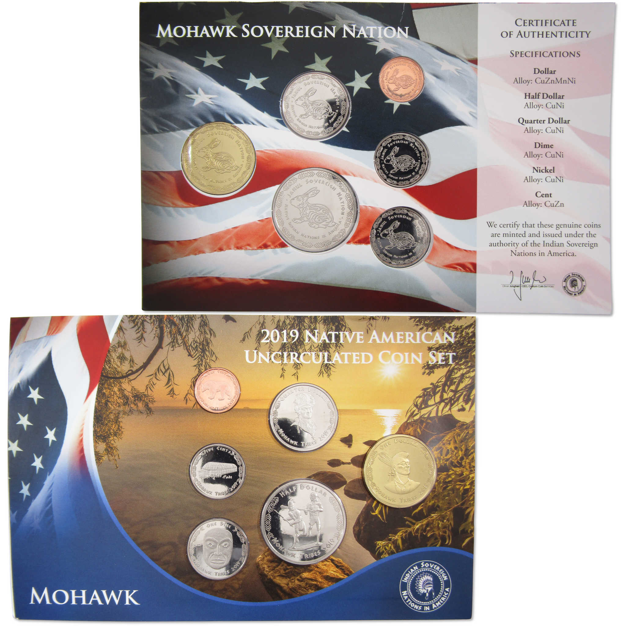 2019 Jamul Native American Mohawk Sovereign Nation Uncirculated Coin Set