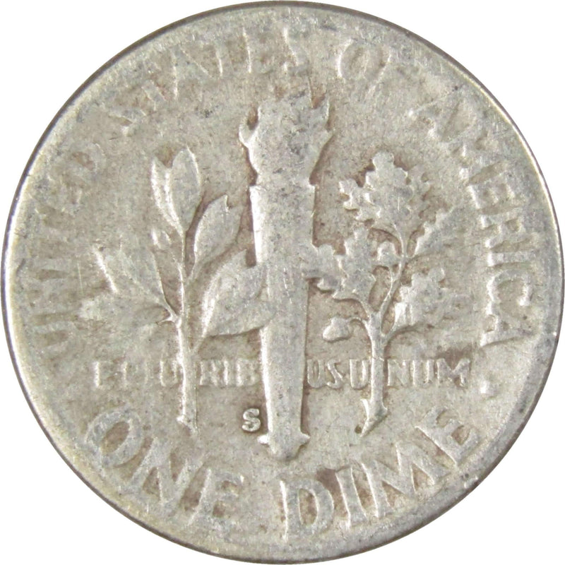 1954 S Roosevelt Dime AG About Good 90% Silver 10c US Coin Collectible - Roosevelt coin - Profile Coins &amp; Collectibles