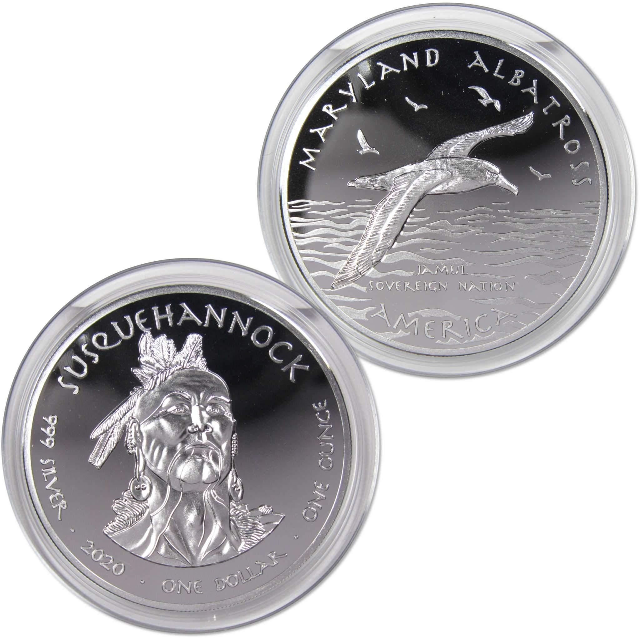 2020 Native American Jamul Susquehannock Albatross 1 oz .999 Silver $1 Proof