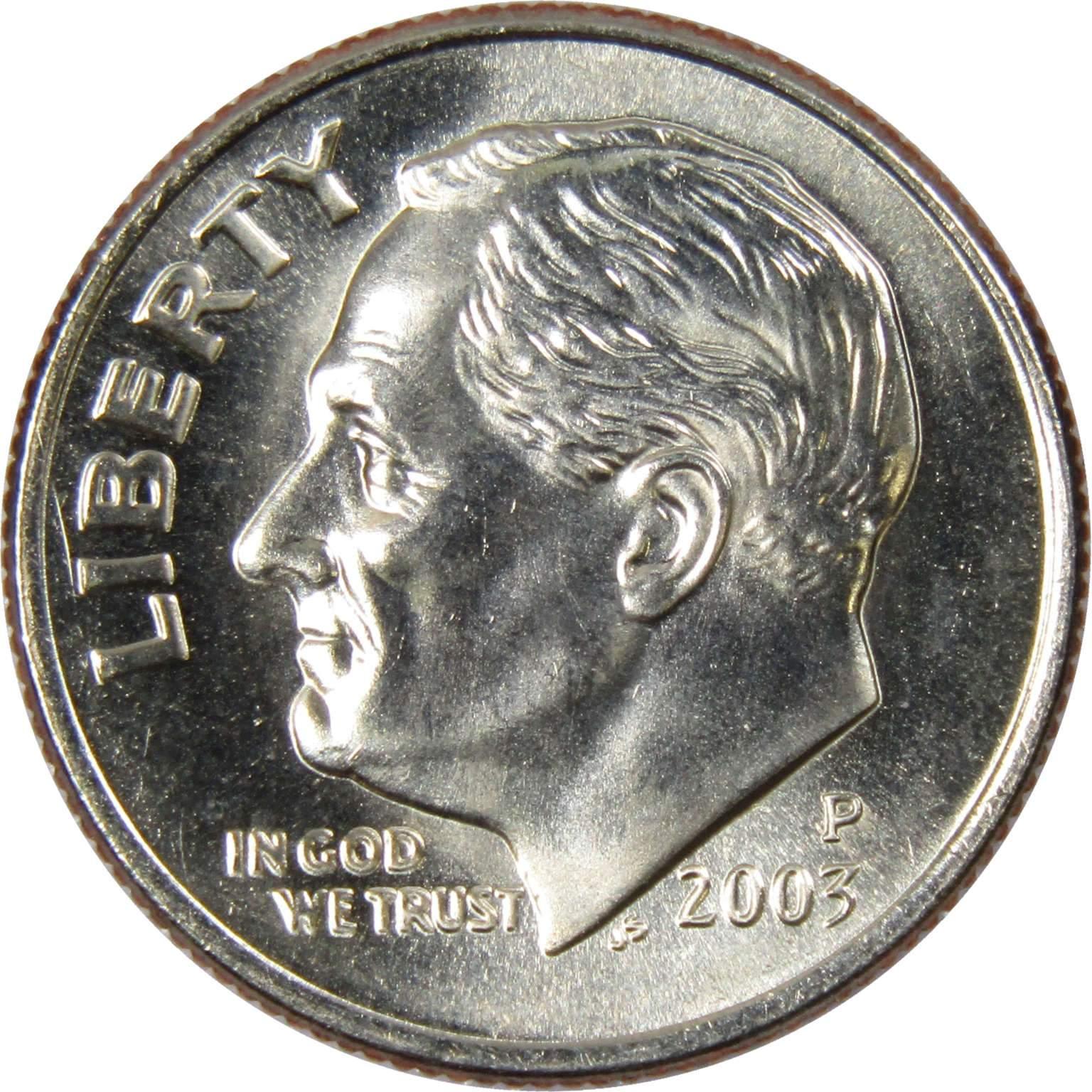 2003 P Roosevelt Dime BU Uncirculated Mint State 10c US Coin Collectible