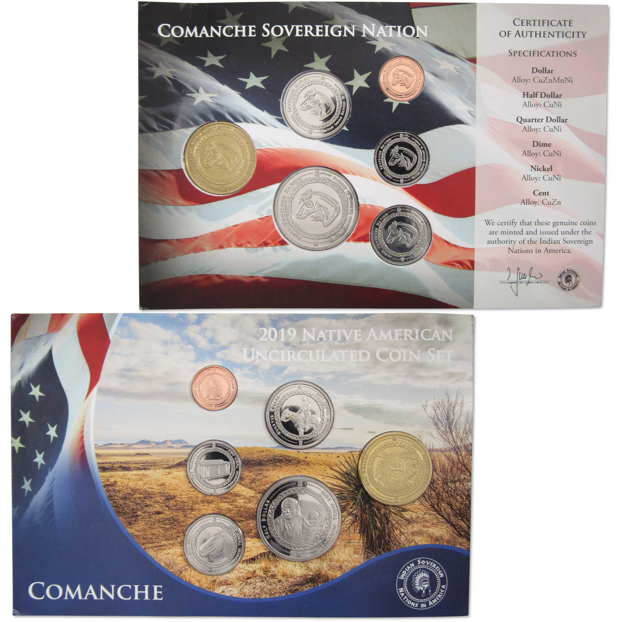 2019 Jamul Native American Comanche Sovereign Nation Uncirculated Coin Set