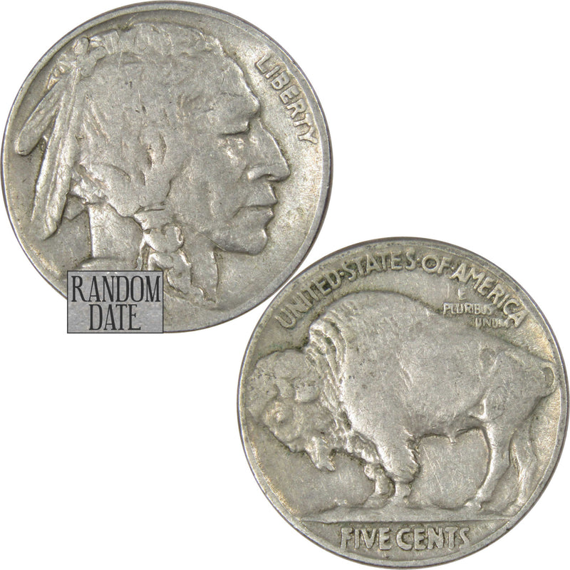 Indian Head Buffalo Nickel 5 Cent Piece F Fine Random Date 5c US Coin - Buffalo Nickels - Indian Head Nickel - Profile Coins &amp; Collectibles