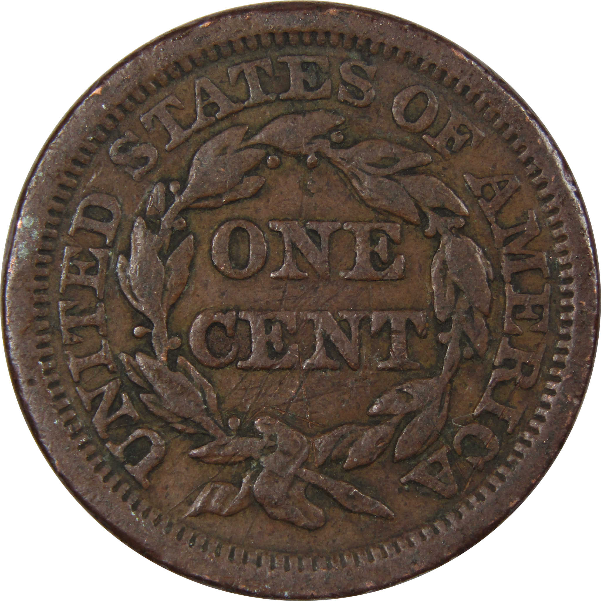 1853 Braided Hair Large Cent AG About Good Copper Penny SKU:IPC9051