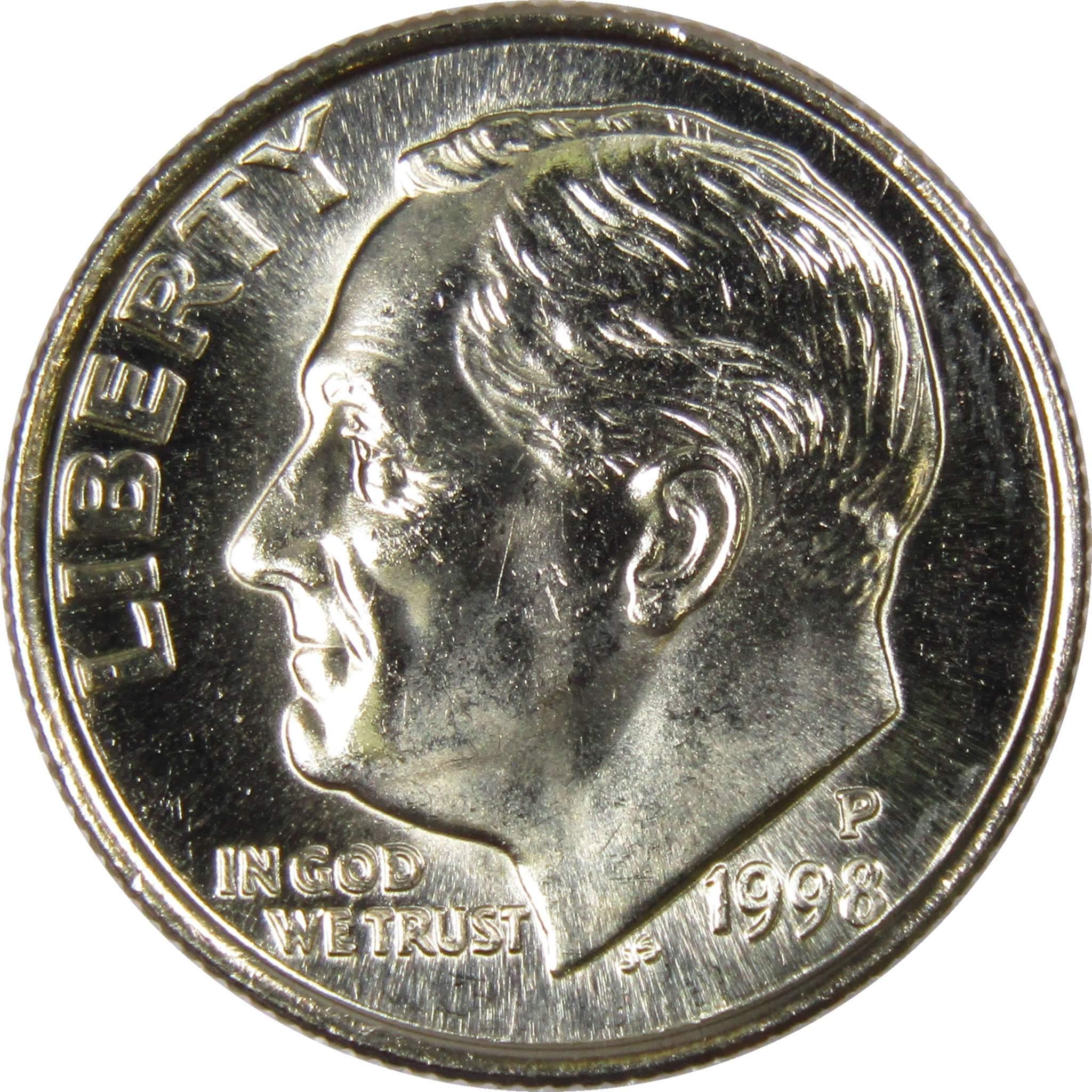 1998 P Roosevelt Dime BU Uncirculated Mint State 10c US Coin Collectible