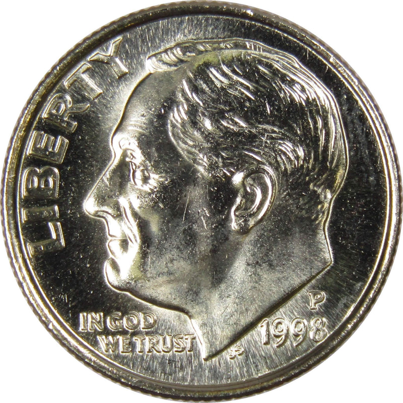 1998 P Roosevelt Dime BU Uncirculated Mint State 10c US Coin Collectible - Roosevelt coin - Profile Coins &amp; Collectibles