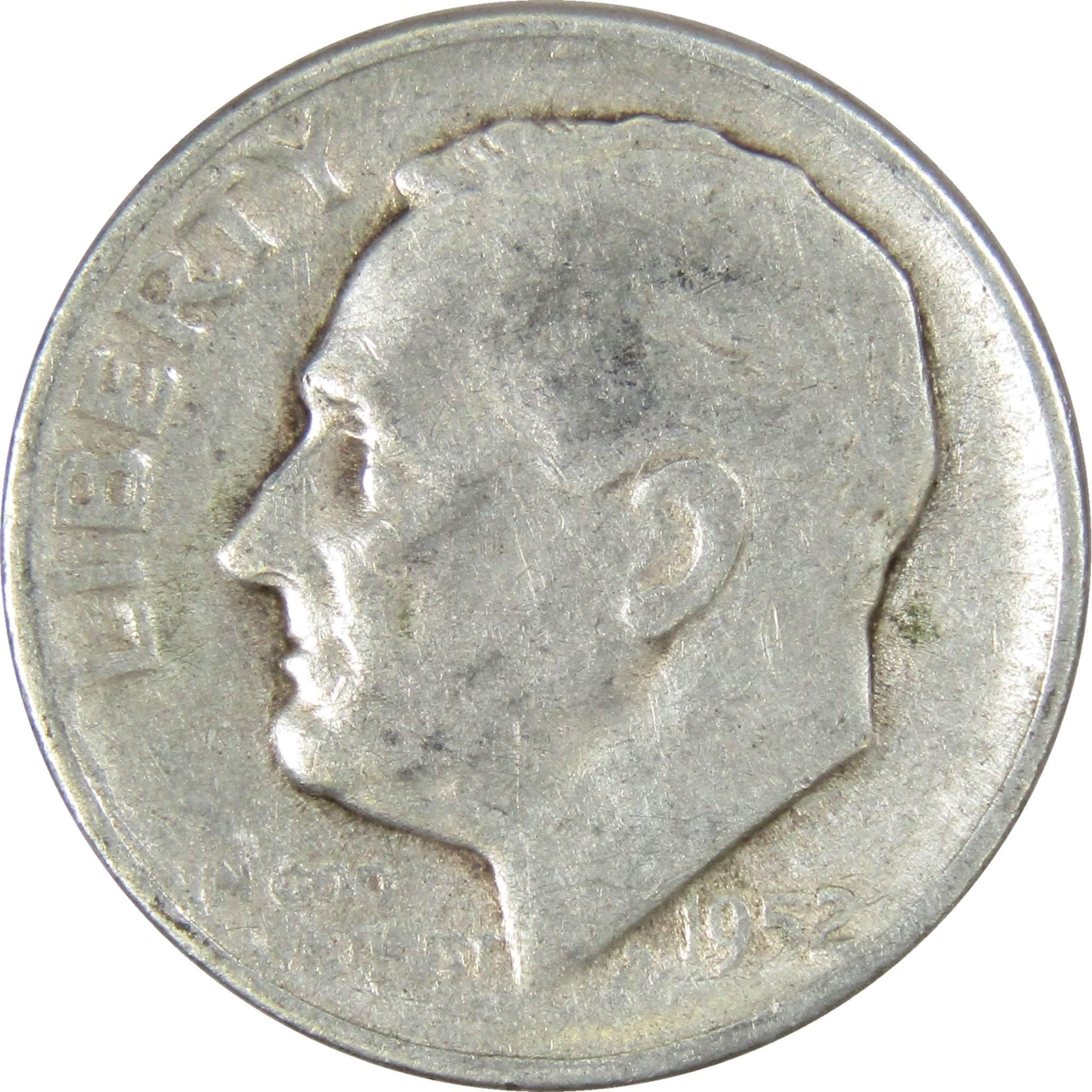 1952 S 10c Roosevelt Silver Dime US Coin AG About Good