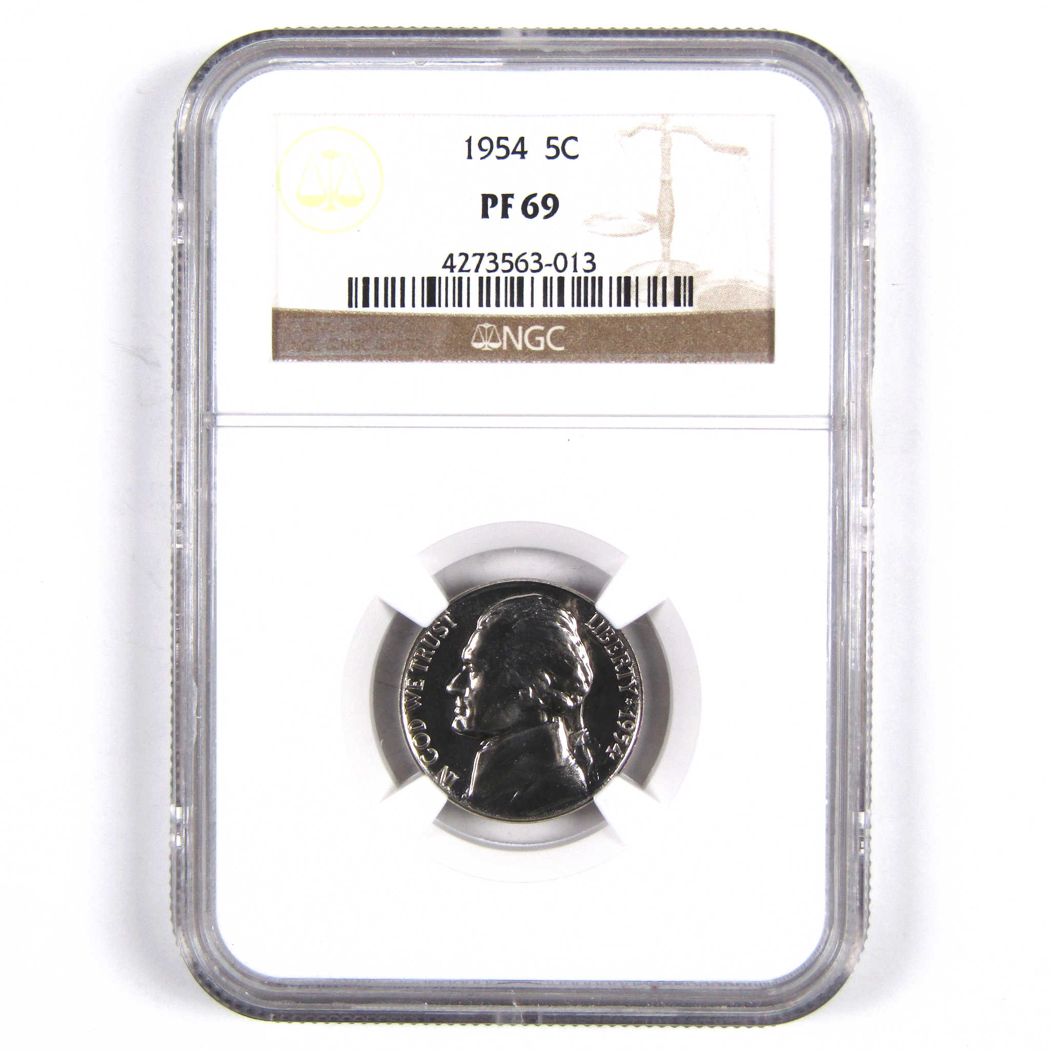 1954 Jefferson Nickel 5 Cent Piece PF 69 NGC 5c Proof Coin SKU:I2835