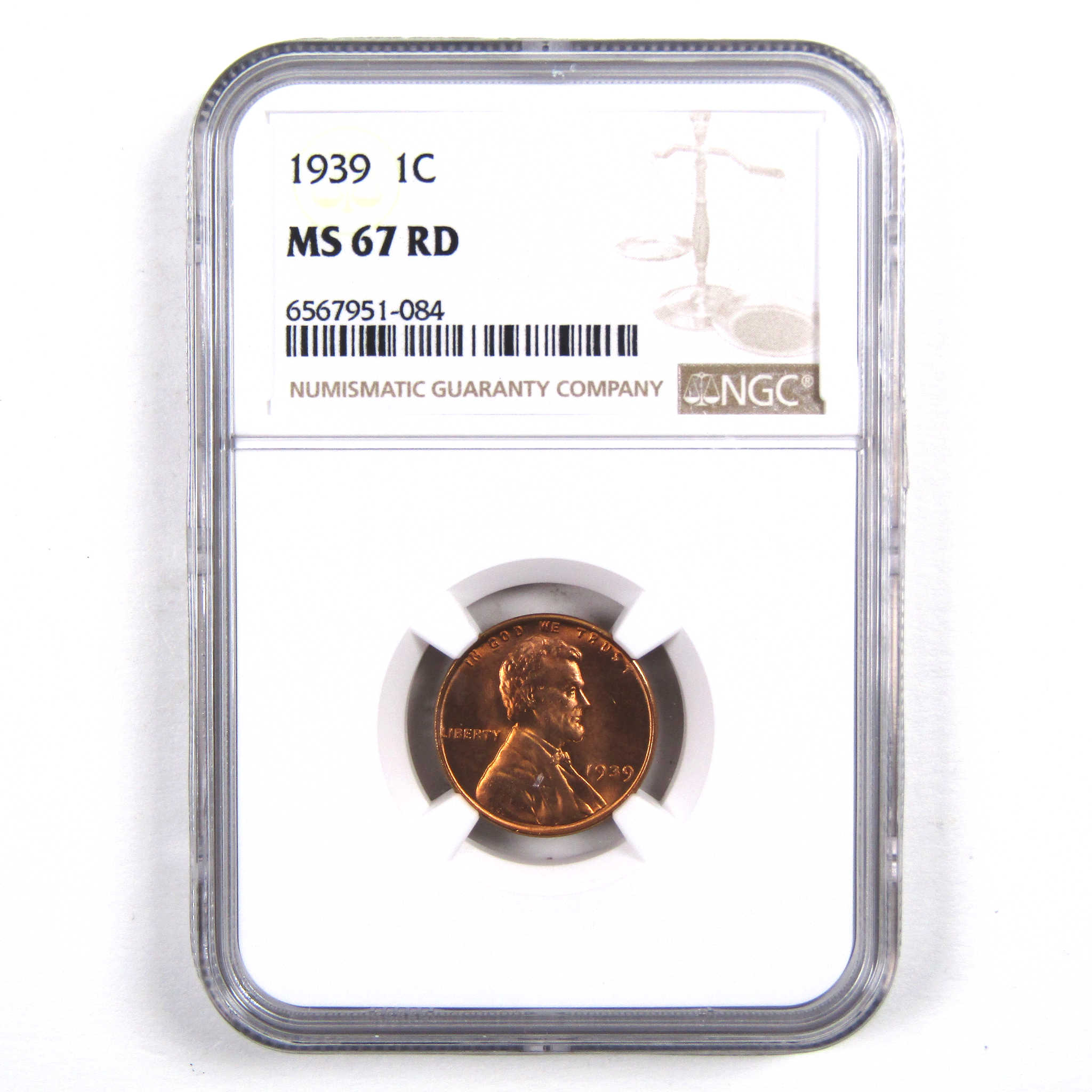 1939 Lincoln Wheat Cent MS 67 RD NGC Penny 1c Uncirculated SKU:I3132
