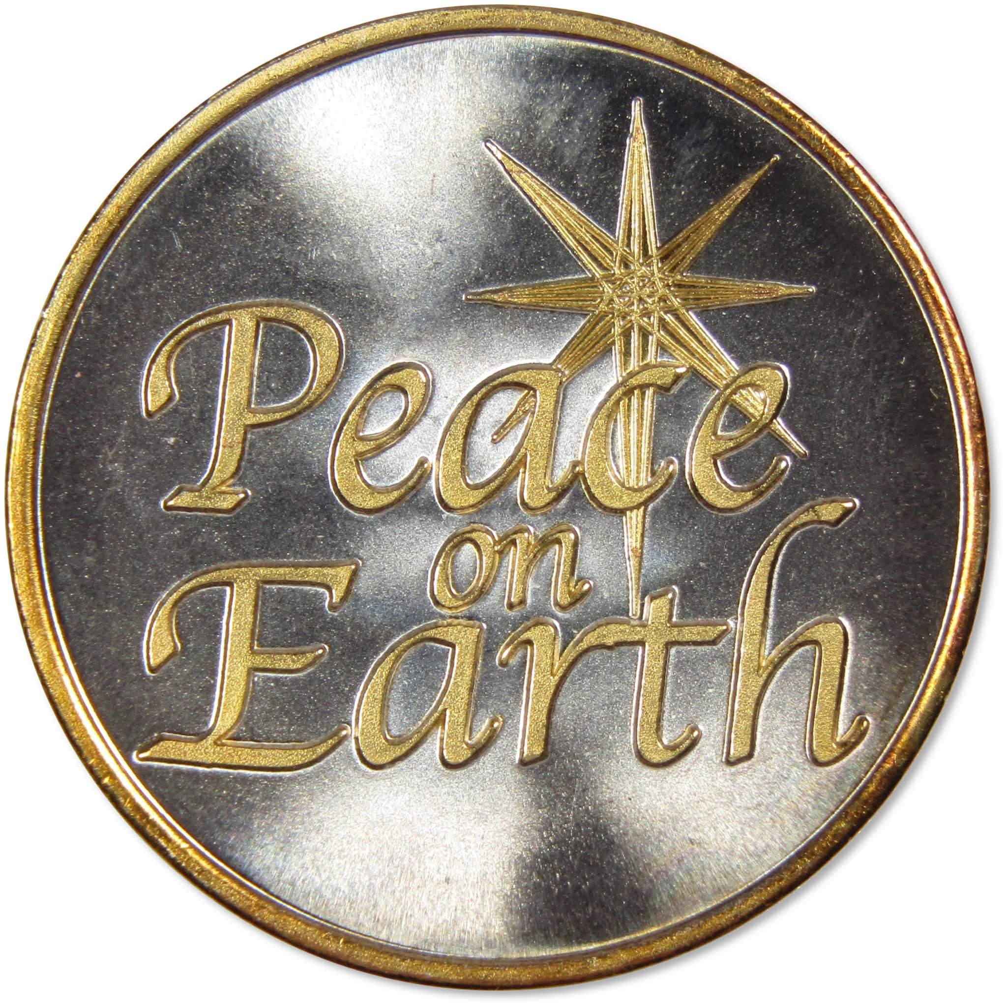 Peace on Earth 1/4 oz .999 Fine Silver Round with Gold Plating Lettering
