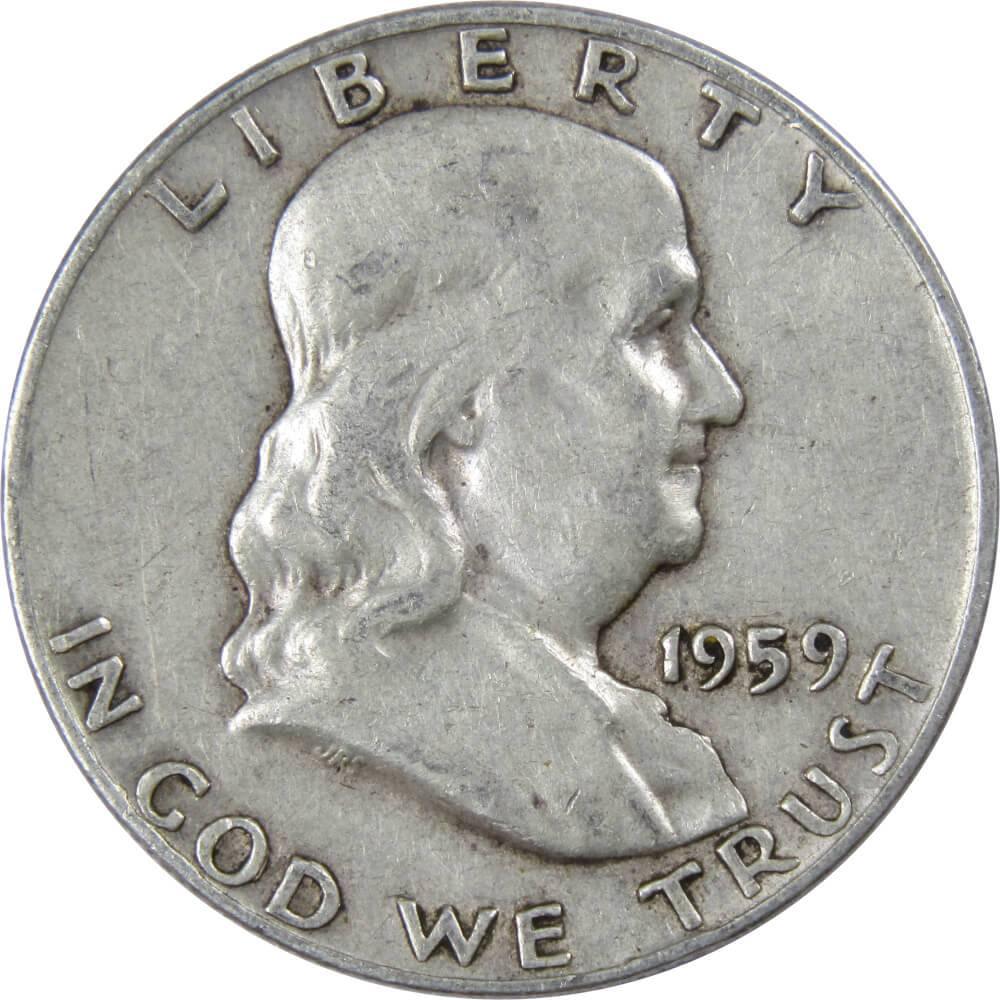 1959 D Franklin Half Dollar G Good 90% Silver 50c US Coin Collectible