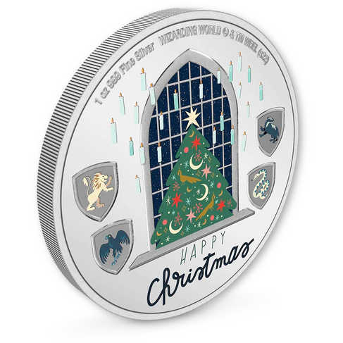HARRY POTTER Season's Greetings Silver Coin Ornament 2022 SKU:OPC79