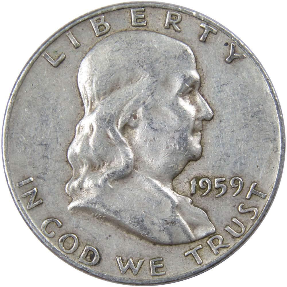 1959 D Franklin Half Dollar AG About Good 90% Silver 50c US Coin Collectible