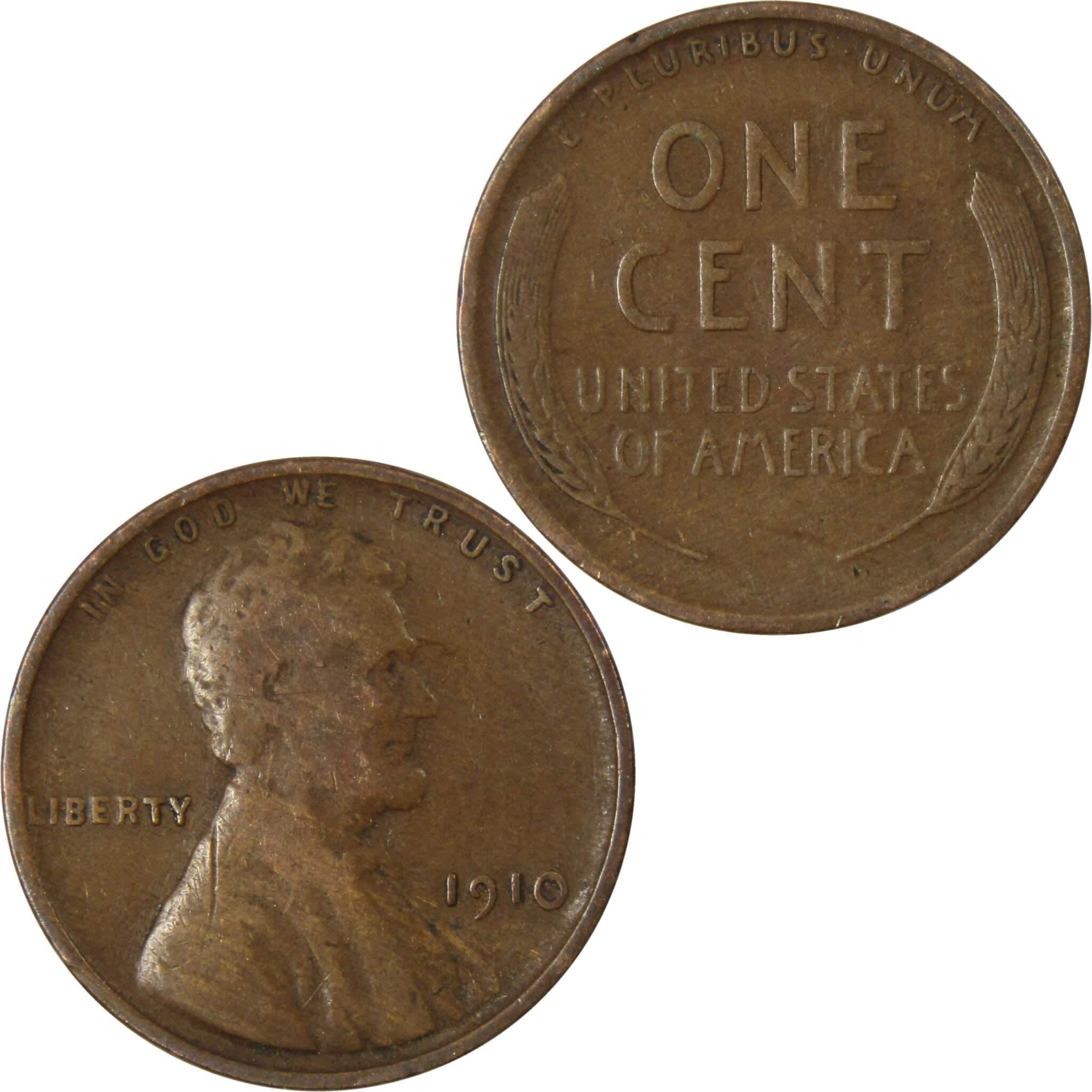 1910 Lincoln Wheat Cent AG About Good Bronze Penny 1c Coin Collectible