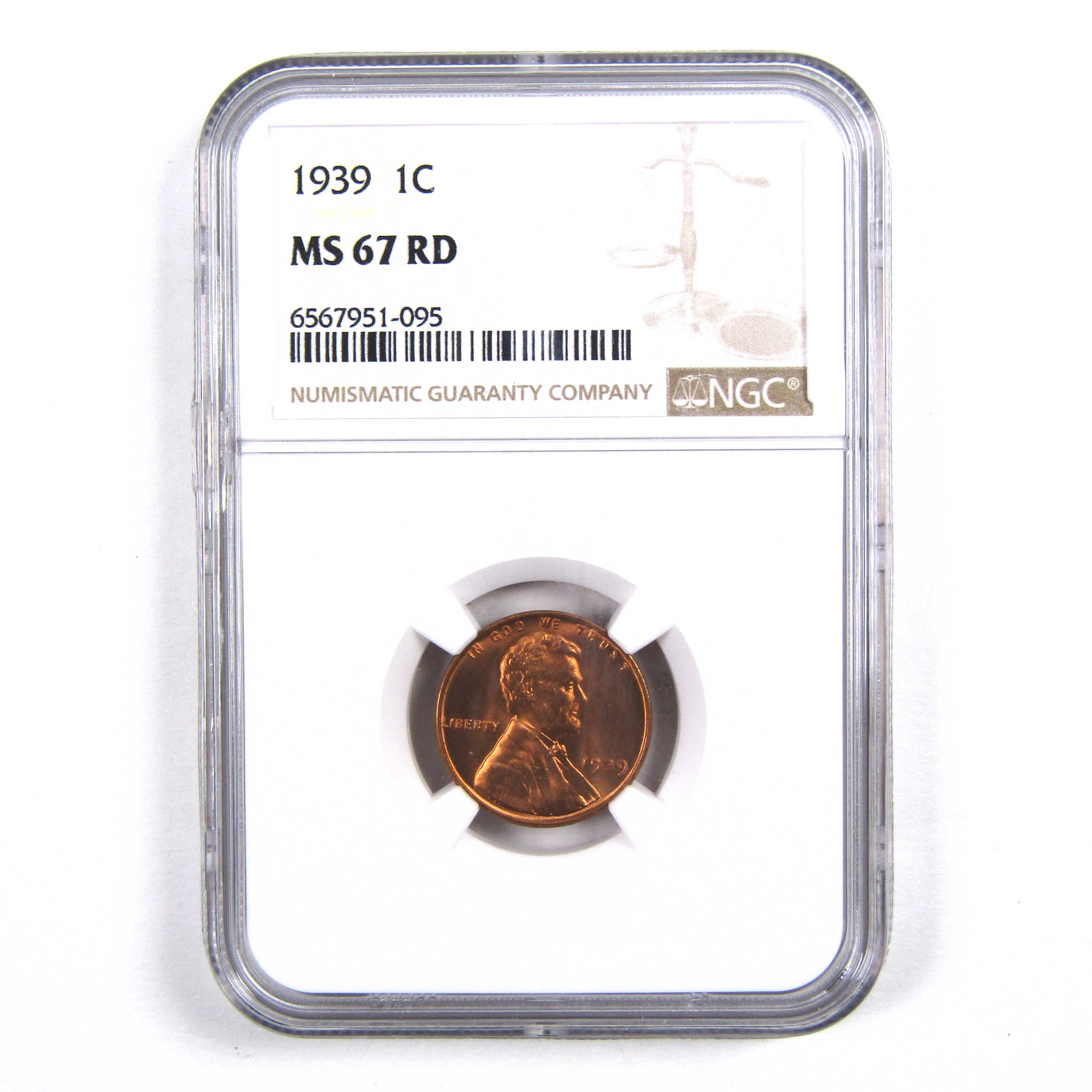 1939 Lincoln Wheat Cent MS 67 RD NGC Penny 1c Uncirculated SKU:I3149