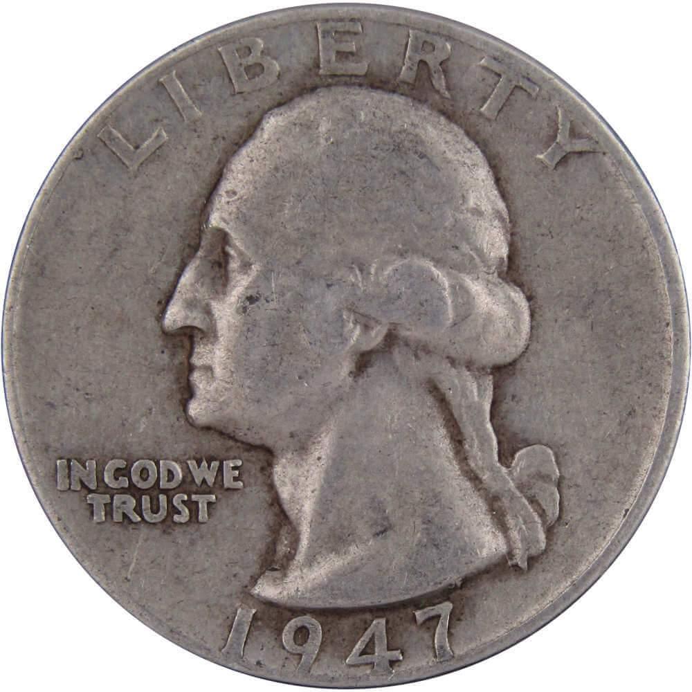 1947 Washington Quarter VF Very Fine 90% Silver 25c US Coin Collectible