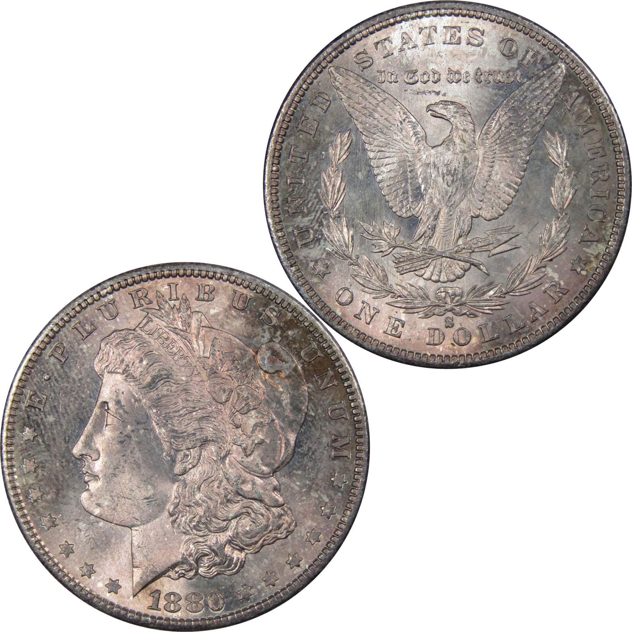 1880 S Morgan Dollar Uncirculated Mint State Silver Toned SKU:IPC5066