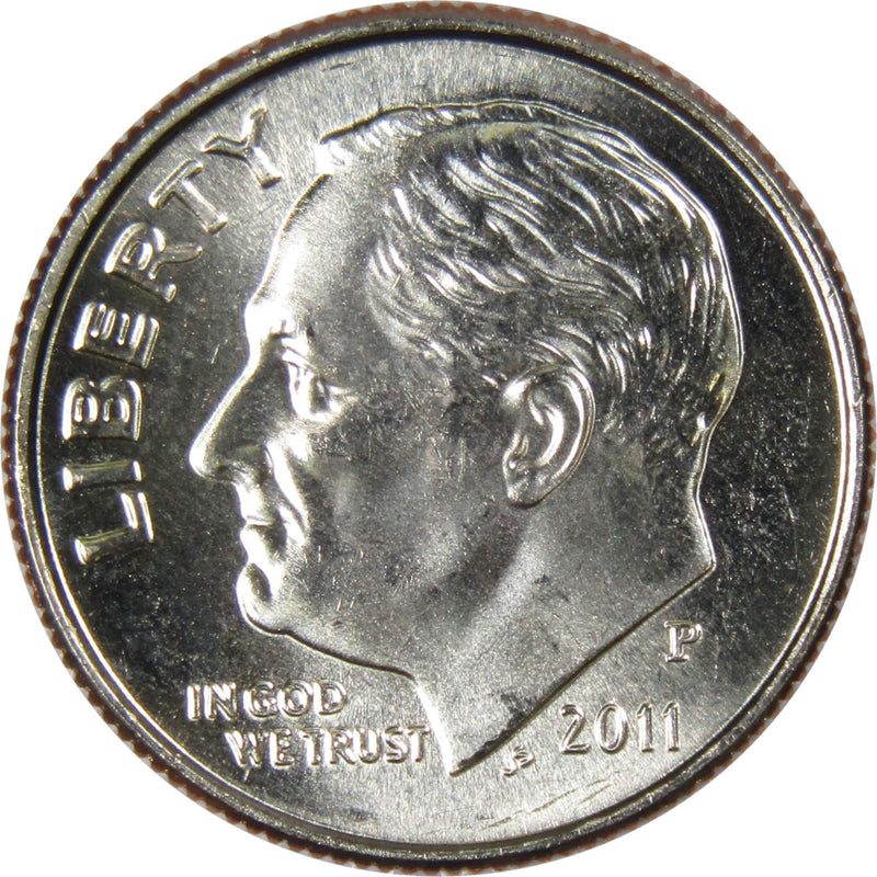 2011 P Roosevelt Dime BU Uncirculated Mint State 10c US Coin Collectible - Roosevelt coin - Profile Coins &amp; Collectibles