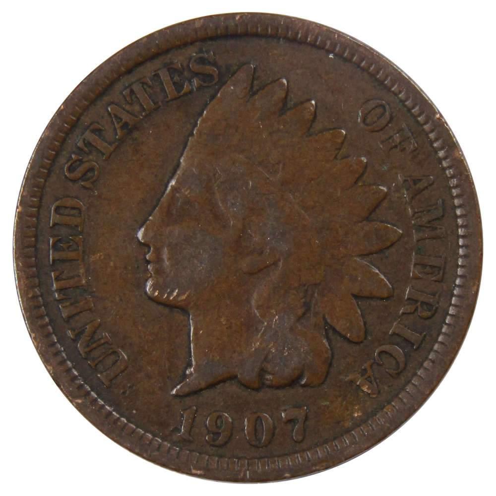 1907 Indian Head Cent G Good Bronze Penny 1c Coin Collectible