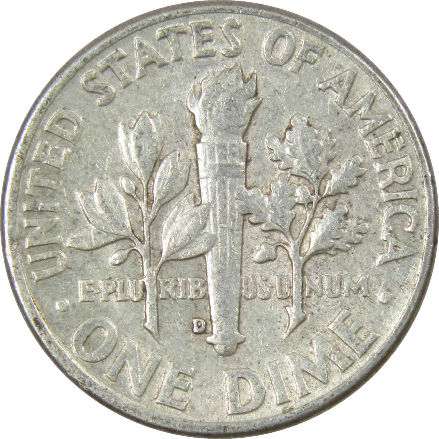 1963 D Roosevelt Dime AG About Good 90% Silver 10c US Coin Collectible