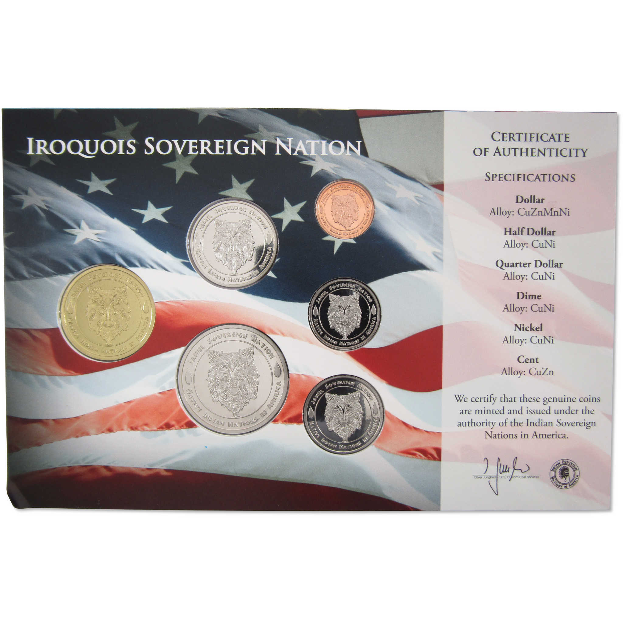 2016 Jamul Native American Iroquois Sovereign Nation Uncirculated Coin Set