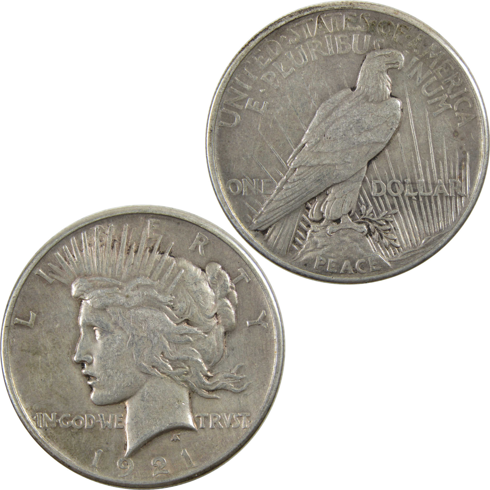 1921 High Relief Peace Dollar VF Very Fine 90% Silver $1 SKU:I4959
