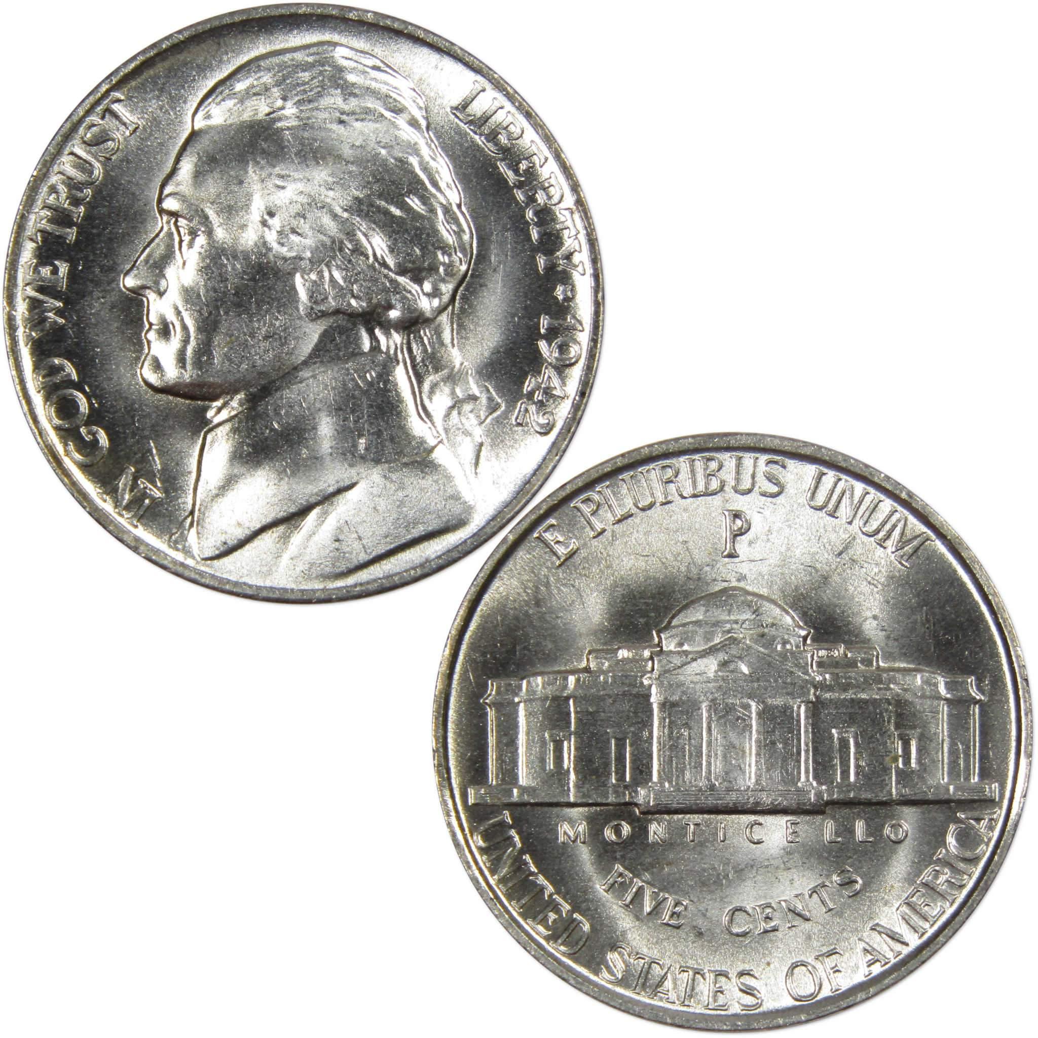 Jefferson Wartime Nickel 3 Coin PDS All-Mint Set BU Uncirculated 35% Silver 5c