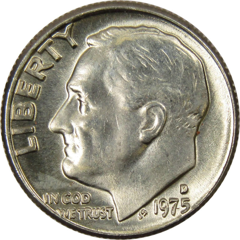 1975 D Roosevelt Dime BU Uncirculated Mint State 10c US Coin Collectible - Roosevelt coin - Profile Coins &amp; Collectibles