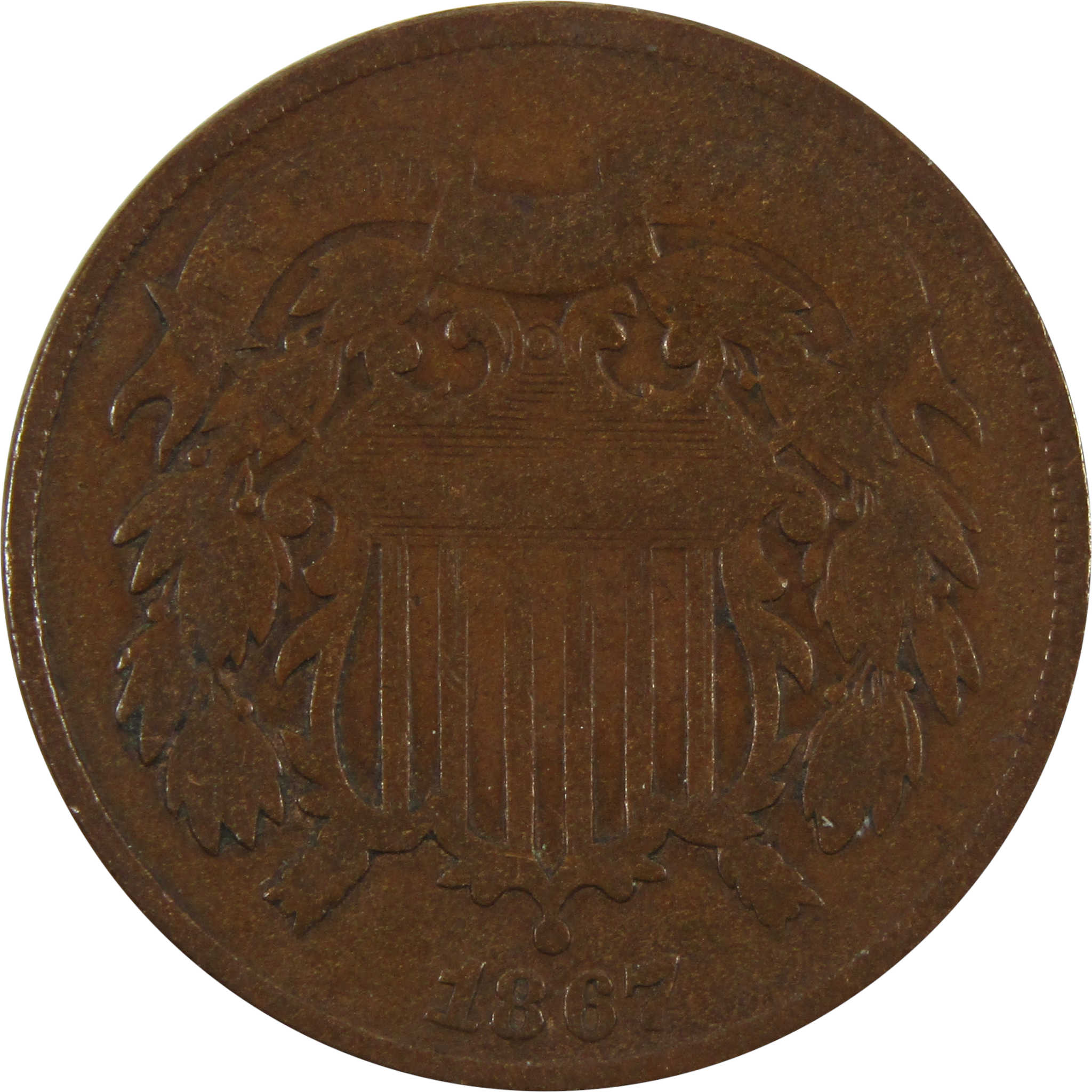 1867 Two Cent Piece G Good 2c Coin SKU:I7649