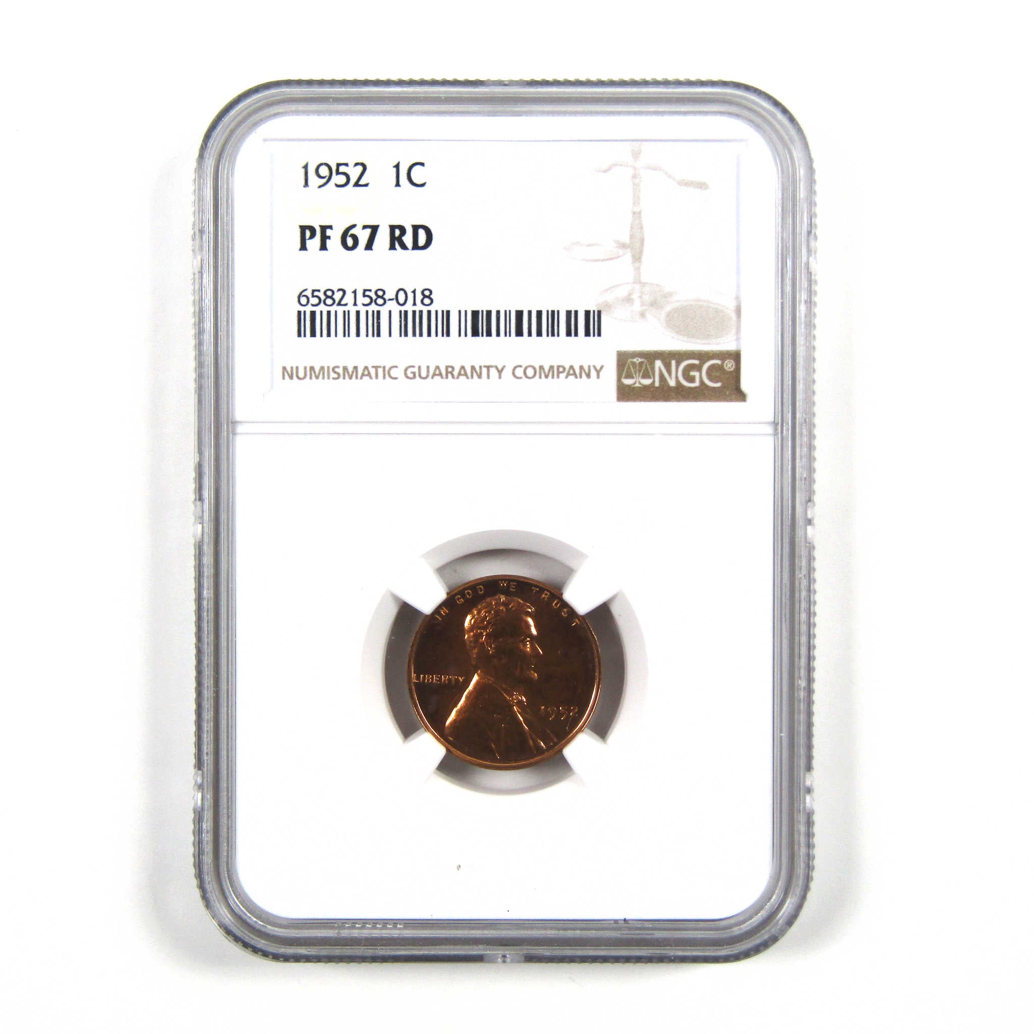 1952 Lincoln Wheat Cent PF 67 RD NGC Penny 1c Proof Coin SKU:I4482