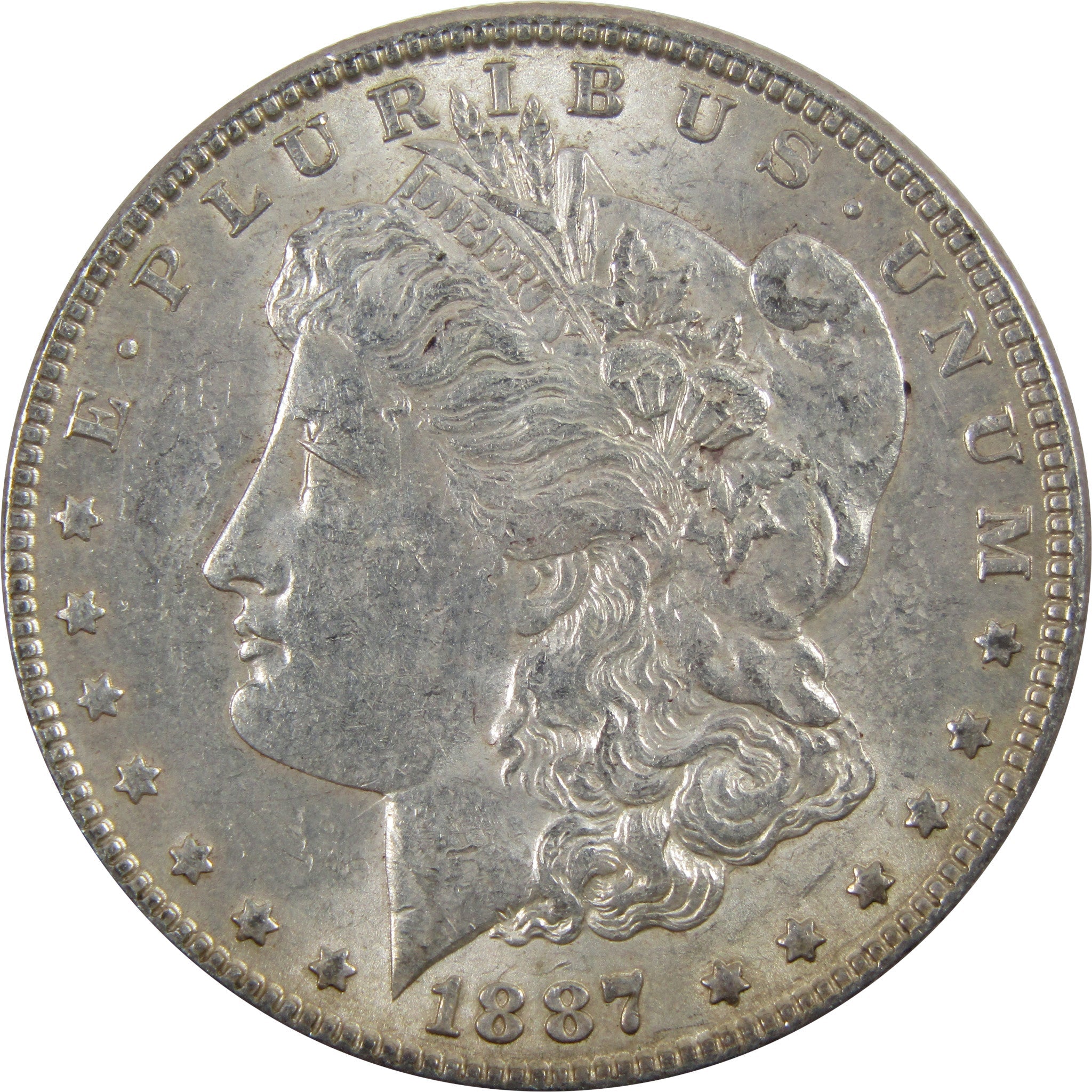 1887 Morgan Dollar AU About Uncirculated 90% Silver $1 Coin SKU:I5468 - Morgan coin - Morgan silver dollar - Morgan silver dollar for sale - Profile Coins &amp; Collectibles