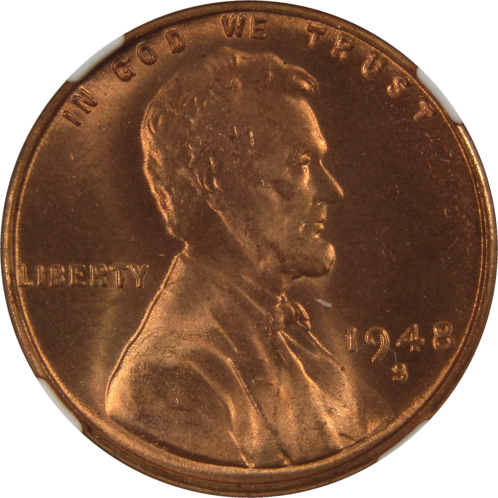 1948 S Lincoln Wheat Cent MS 67 RD NGC Penny Uncirculated SKU:I3637