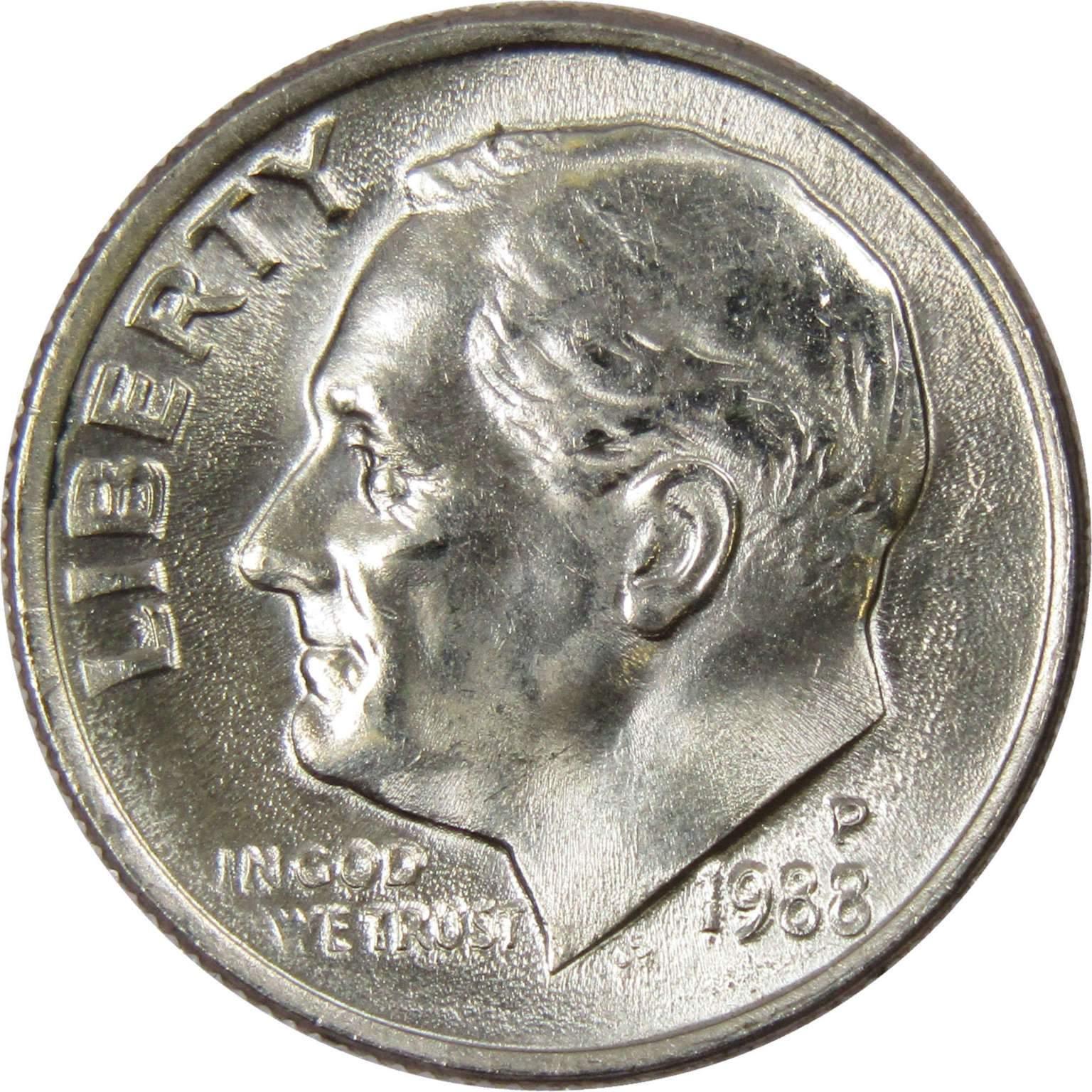 1988 P Roosevelt Dime BU Uncirculated Mint State 10c US Coin Collectible