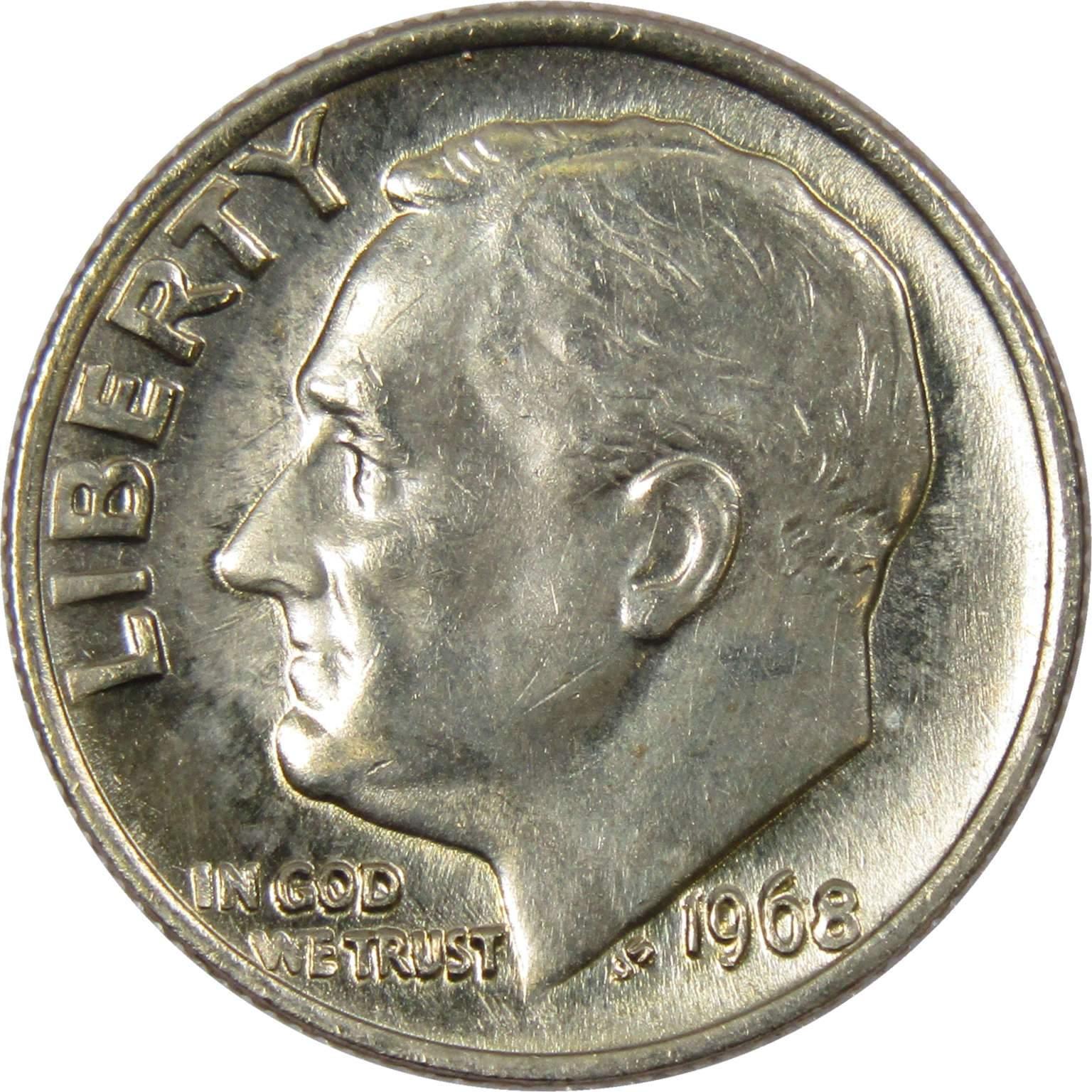 1968 Roosevelt Dime BU Uncirculated Mint State 10c US Coin Collectible