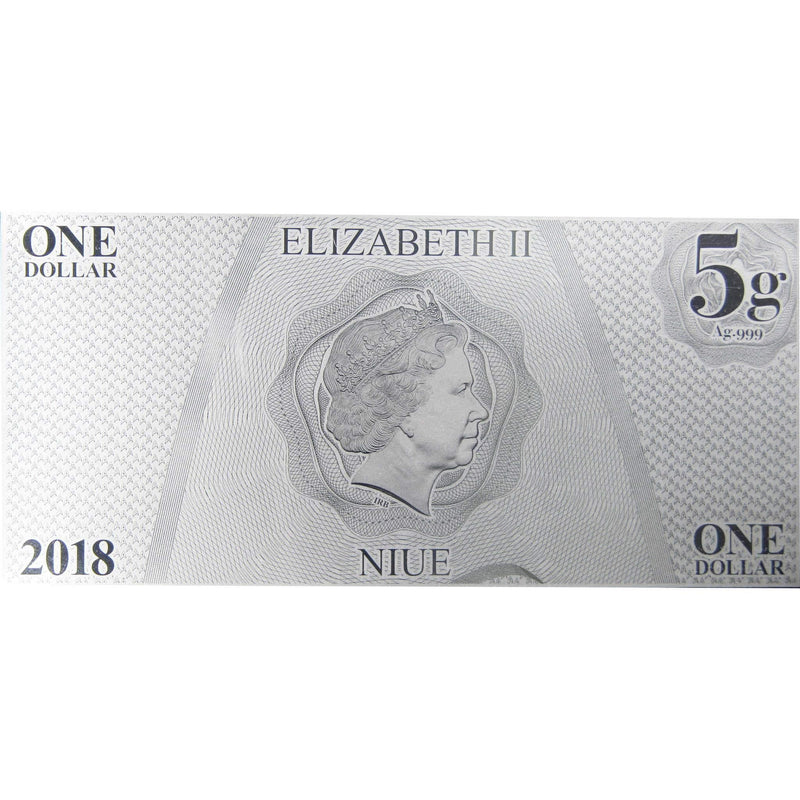2018 Niue Star Trek Original Series Chekov 5g .999 Fine Silver $1 Coin Note - Profile Coins & Collectibles 