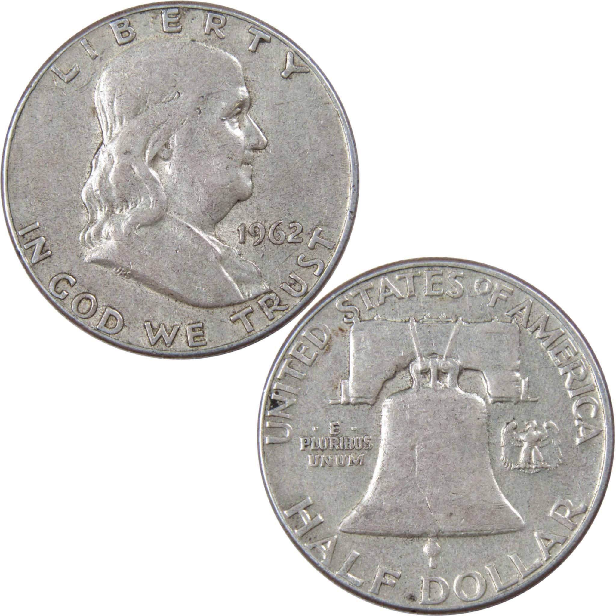 1962 Franklin Half Dollar VF Very Fine 90% Silver 50c US Coin Collectible