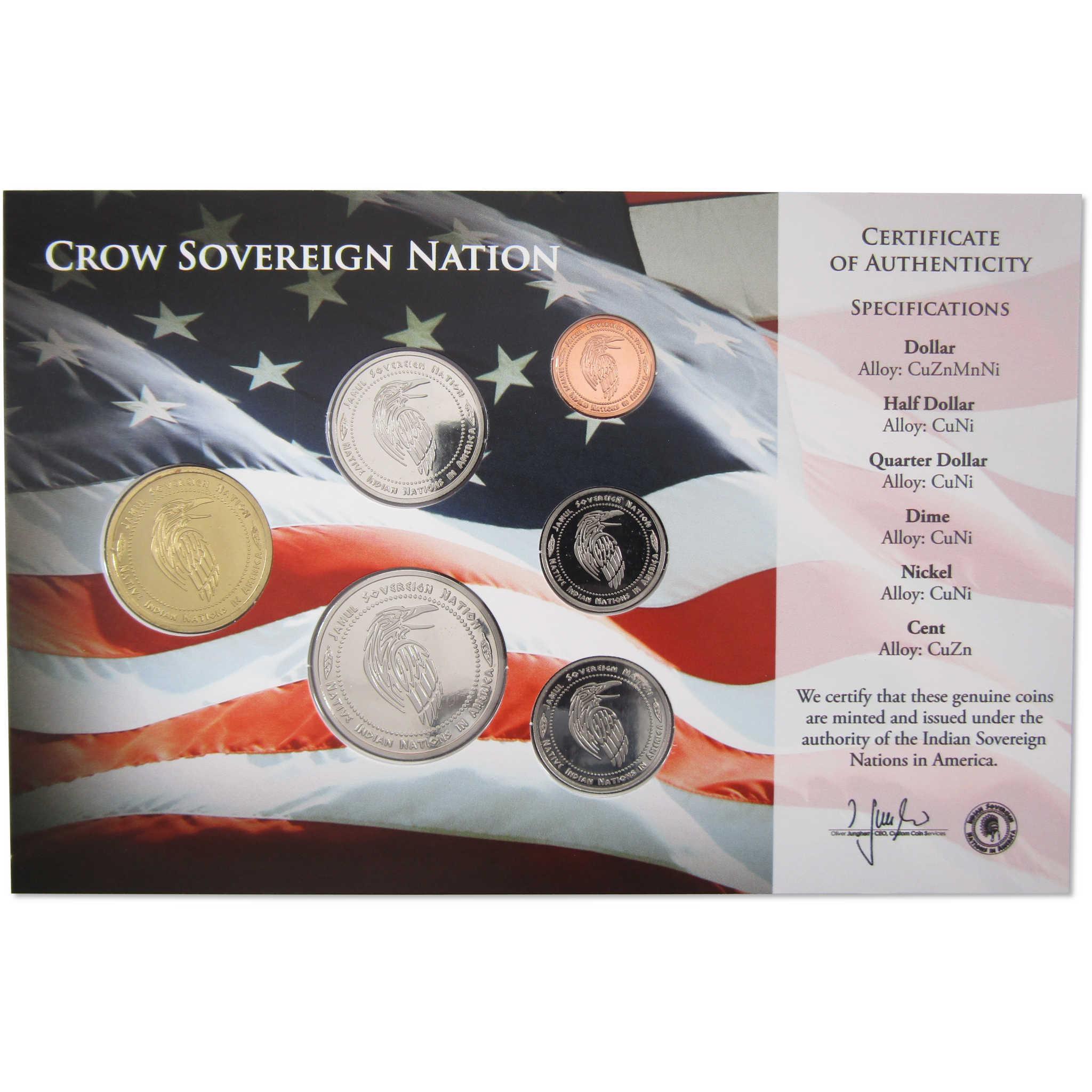2017 Crow Sovereign Nation Native American Uncirculated Coin Set