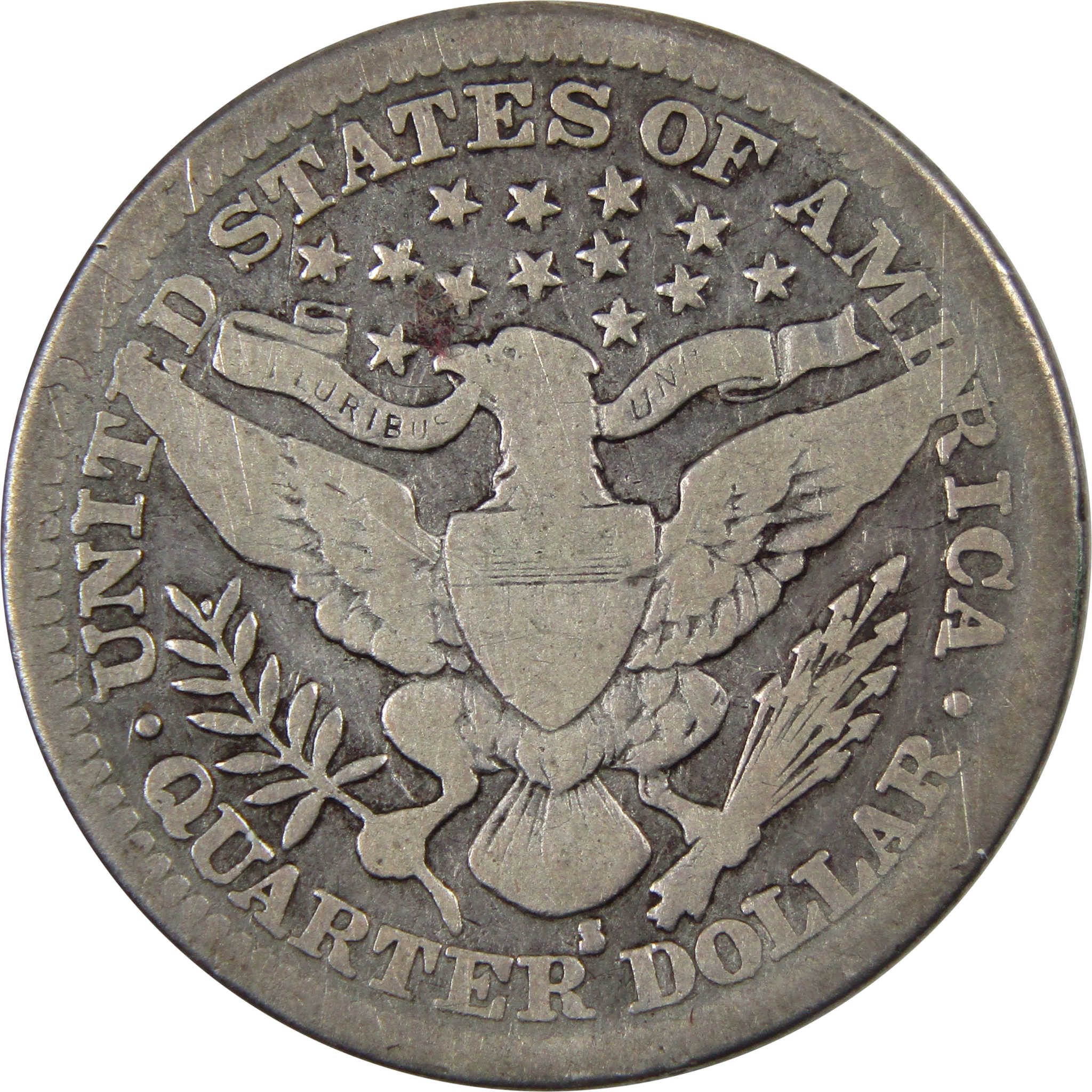 1914 S Barber Quarter VG Very Good 90% Silver 25c Coin SKU:I7340
