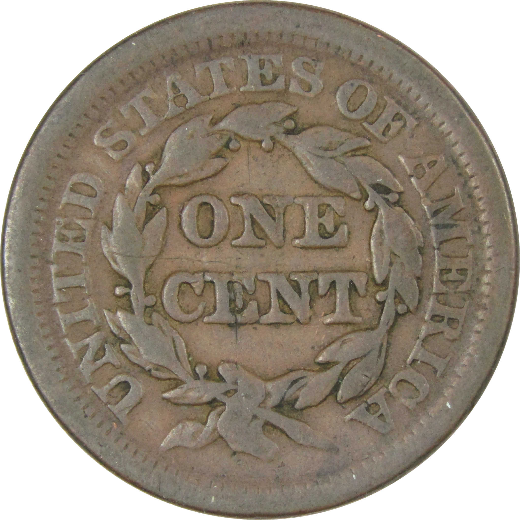 1853 Braided Hair Large Cent F Fine Copper Penny 1c SKU:IPC6584