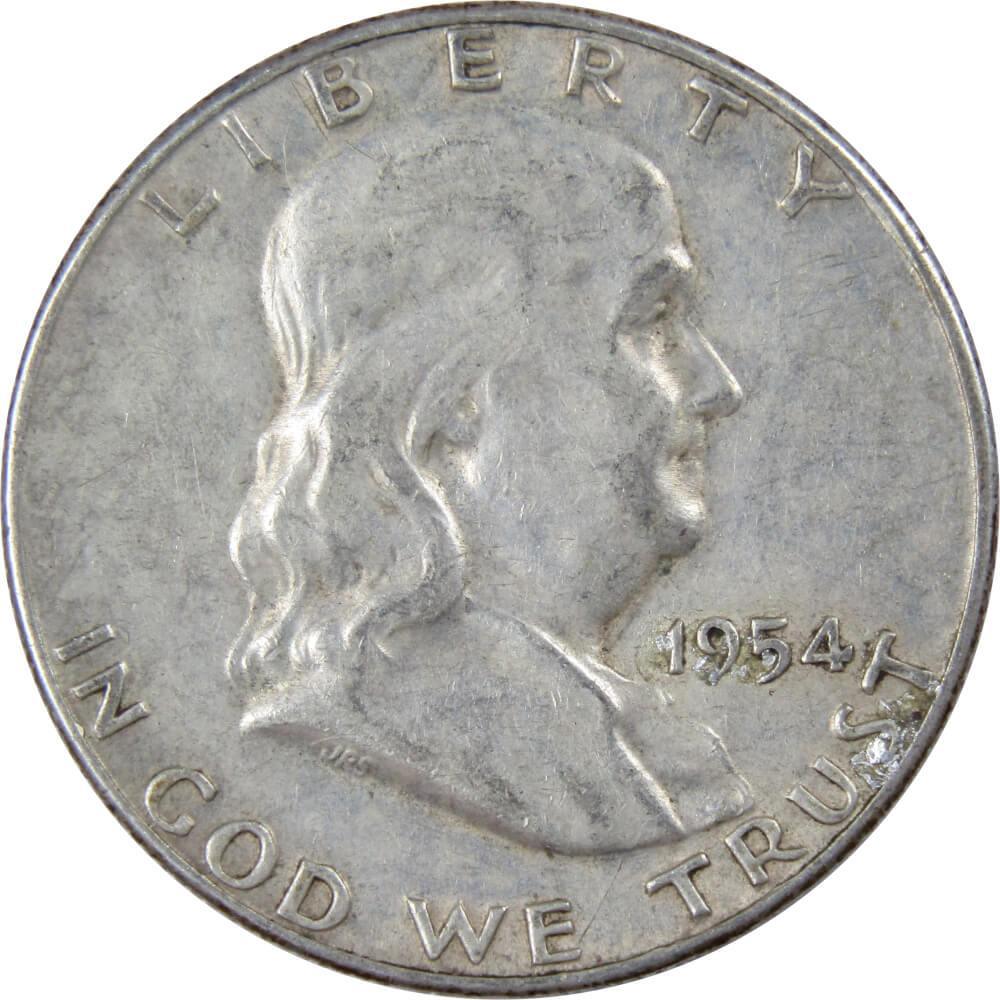 1954 S Franklin Half Dollar VF Very Fine 90% Silver 50c US Coin Collectible