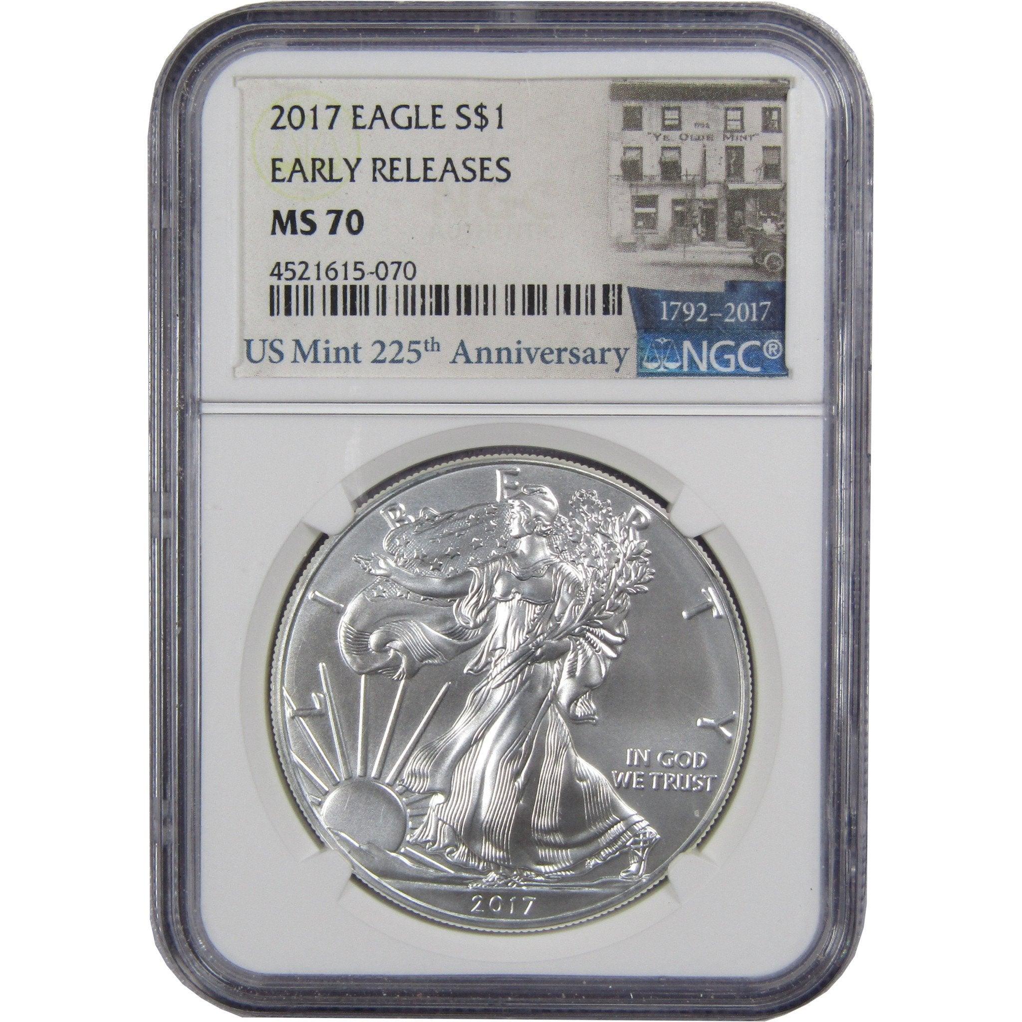 2017 American Eagle Dollar MS 70 NGC Silver Early Releases SKU:CPC373