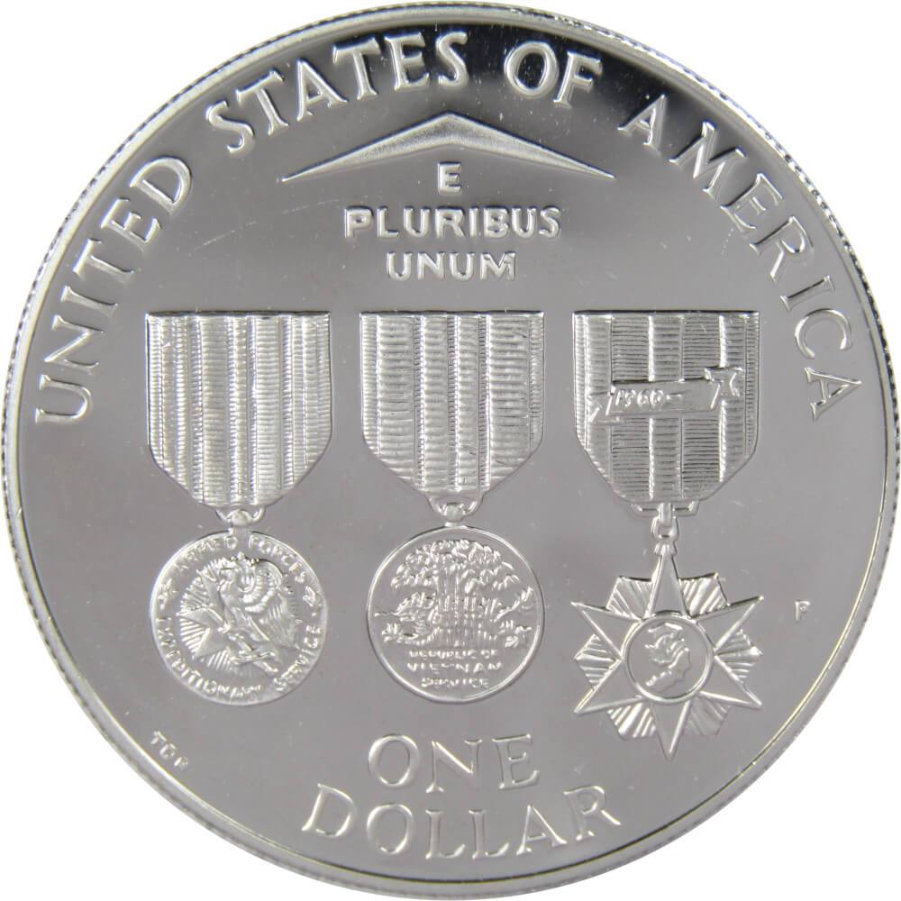 Vietnam Veterans Commemorative 1994 P 90% Silver Dollar Proof $1 Coin