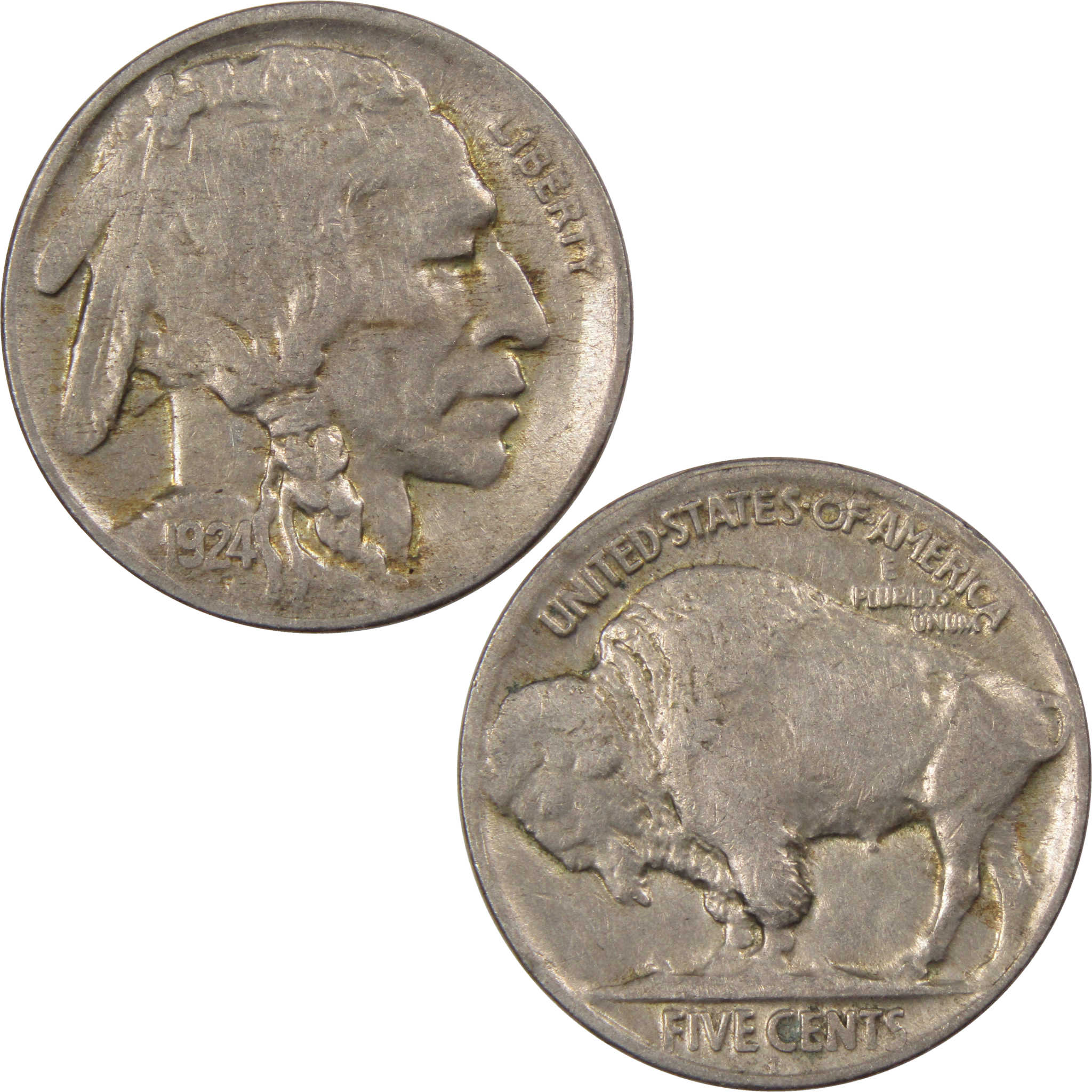 1924 D Indian Head Buffalo Nickel XF EF Extremely Fine 5c SKU:I1911