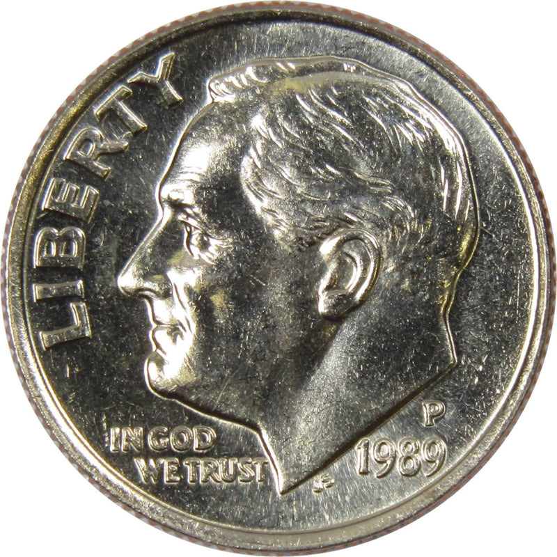 1989 P Roosevelt Dime BU Uncirculated Mint State 10c US Coin Collectible - Roosevelt coin - Profile Coins &amp; Collectibles