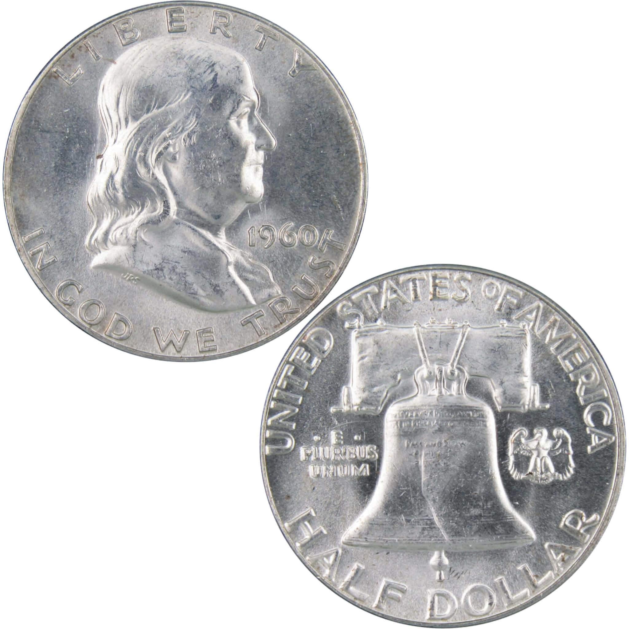 1960 Franklin Half Dollar BU Uncirculated Mint State 90% Silver 50c US Coin