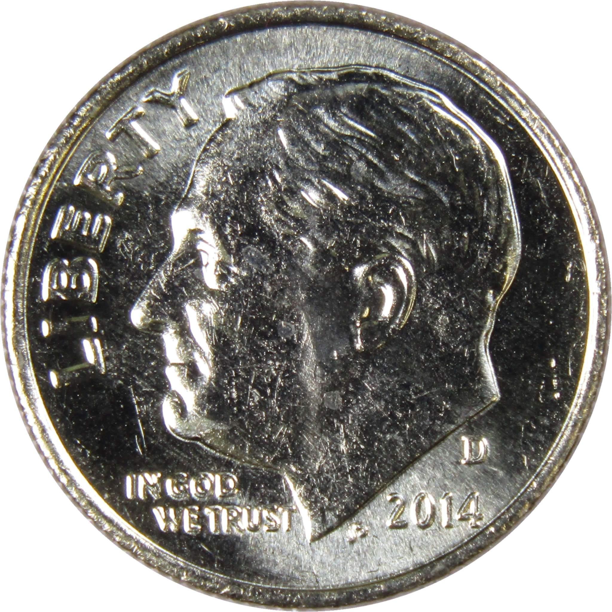 2014 D Roosevelt Dime BU Uncirculated Mint State 10c US Coin Collectible