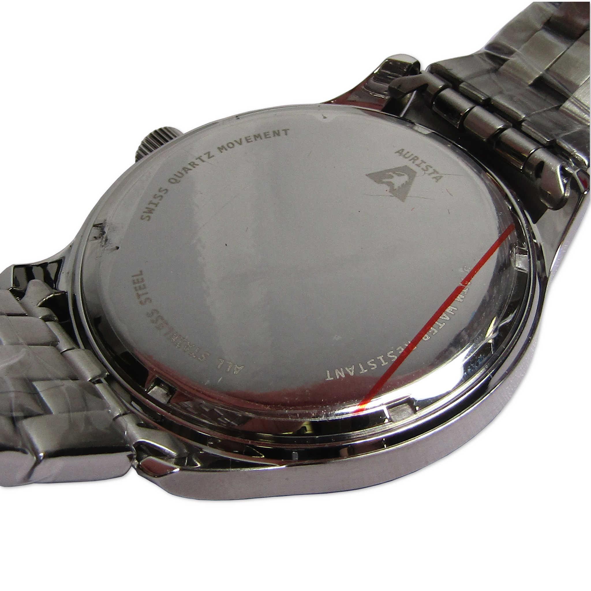 Back quartz movement stainless on sale steel