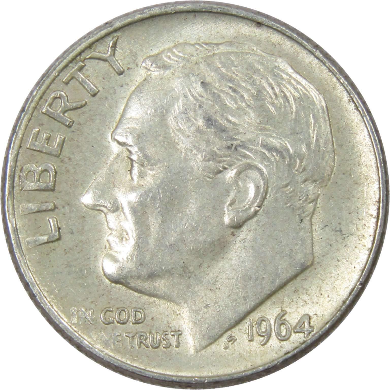 1964 D Roosevelt Dime AG About Good 90% Silver 10c US Coin Collectible