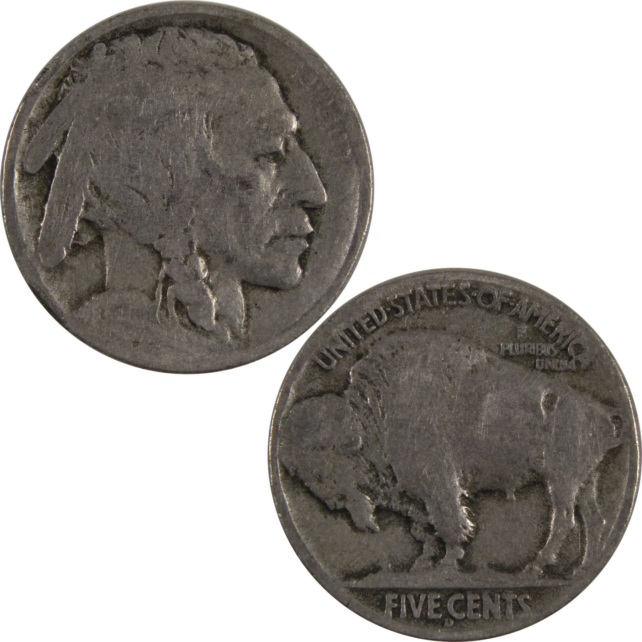 1914 D Indian Head Buffalo Nickel 5 Cent Piece FR Fair 5c SKU:I2741